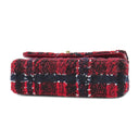 シャネル CHANEL マトラッセ 25 レッド×ネイビー ツイード ショルダーバッグ シャンパンゴールド金具 ダブルフラップ ココマーク