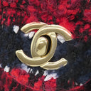 シャネル CHANEL マトラッセ 25 レッド×ネイビー ツイード ショルダーバッグ シャンパンゴールド金具 ダブルフラップ ココマーク