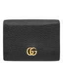 グッチ GUCCI ダブルG カードケース ウォレット ‎456126 ブラック レザー 二つ折り財布 ゴールド金具 黒