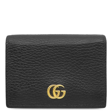 グッチ GUCCI ダブルG カードケース ウォレット ‎456126 ブラック レザー 二つ折り財布 ゴールド金具 黒
