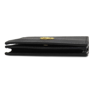 グッチ GUCCI ダブルG カードケース ウォレット ‎456126 ブラック レザー 二つ折り財布 ゴールド金具 黒