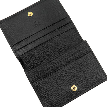 グッチ GUCCI ダブルG カードケース ウォレット ‎456126 ブラック レザー 二つ折り財布 ゴールド金具 黒