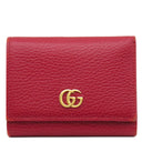 グッチ GUCCI プチマーモント コンパクトウォレット 474746 レッド レザー 三つ折り財布 ゴールド金具 赤 ダブルG