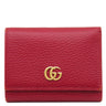 グッチ GUCCI プチマーモント コンパクトウォレット 474746 レッド レザー 三つ折り財布 ゴールド金具 赤 ダブルG