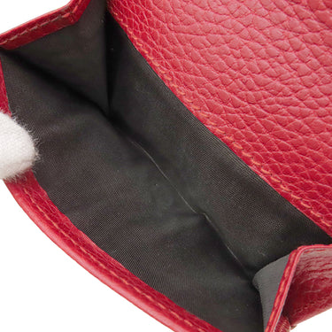 グッチ GUCCI プチマーモント コンパクトウォレット 474746 レッド レザー 三つ折り財布 ゴールド金具 赤 ダブルG