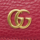 グッチ GUCCI プチマーモント コンパクトウォレット 474746 レッド レザー 三つ折り財布 ゴールド金具 赤 ダブルG