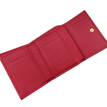 グッチ GUCCI プチマーモント コンパクトウォレット 474746 レッド レザー 三つ折り財布 ゴールド金具 赤 ダブルG