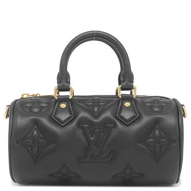 ルイヴィトン LOUIS VUITTON パピヨン BB バブルグラム M59800 ブラック モノグラムアンプラント 2WAYバッグ ゴールド金具 3WAY
