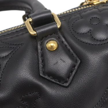 ルイヴィトン LOUIS VUITTON パピヨン BB バブルグラム M59800 ブラック モノグラムアンプラント 2WAYバッグ ゴールド金具 3WAY