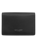サンローラン SAINT LAURENT ビジネス カードケース 469338 ブラック レザー カードケース シルバー金具 黒 カード入れ 名刺入れ