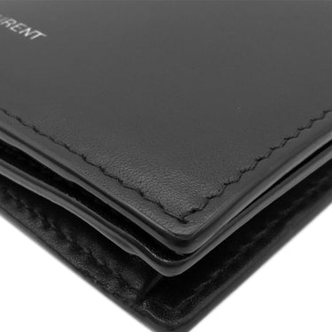 サンローラン SAINT LAURENT ビジネス カードケース 469338 ブラック レザー カードケース シルバー金具 黒 カード入れ 名刺入れ