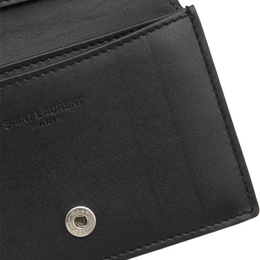 サンローラン SAINT LAURENT ビジネス カードケース 469338 ブラック レザー カードケース シルバー金具 黒 カード入れ 名刺入れ