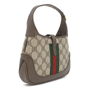 バレンシアガ BALENCIAGA ザ ハッカー プロジェクト ジャッキー 1961 680132 ベージュ×エボニー キャンバス レザー 2WAYバッグ ゴールド金具 茶 GUCCI グッチ コラボ