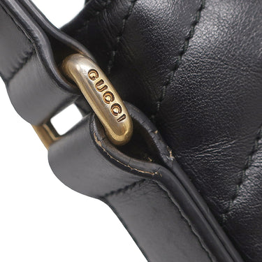 グッチ GUCCI GGマーモント キルティング 523369 ブラック レザー ショルダーバッグ ゴールド金具 ダブルG