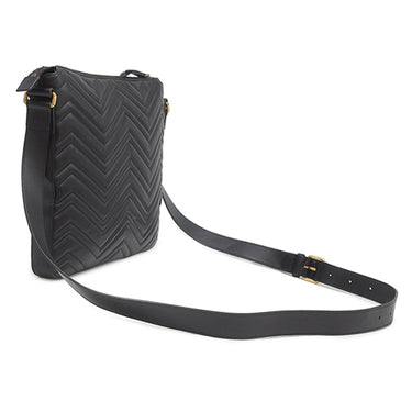 グッチ GUCCI GGマーモント キルティング 523369 ブラック レザー ショルダーバッグ ゴールド金具 ダブルG