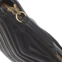 グッチ GUCCI GGマーモント キルティング 523369 ブラック レザー ショルダーバッグ ゴールド金具 ダブルG