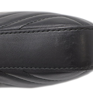 グッチ GUCCI GGマーモント キルティング 523369 ブラック レザー ショルダーバッグ ゴールド金具 ダブルG