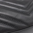 グッチ GUCCI GGマーモント キルティング 523369 ブラック レザー ショルダーバッグ ゴールド金具 ダブルG
