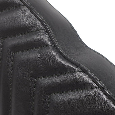 グッチ GUCCI GGマーモント キルティング 523369 ブラック レザー ショルダーバッグ ゴールド金具 ダブルG