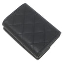 シャネル CHANEL マトラッセ スモール フラップ AP3081 ブラック レザー キャビアスキン 三つ折り財布 ゴールド金具 ダブルC ハート スペード