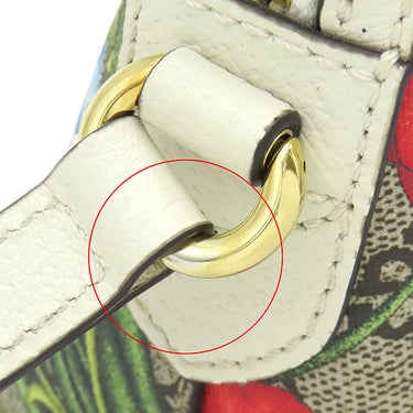 グッチ GUCCI オフィディア GG フローラ 499621 ベージュ×ホワイト GGスプリームキャンバス レザー ショルダーバッグ ゴールド金具 花柄