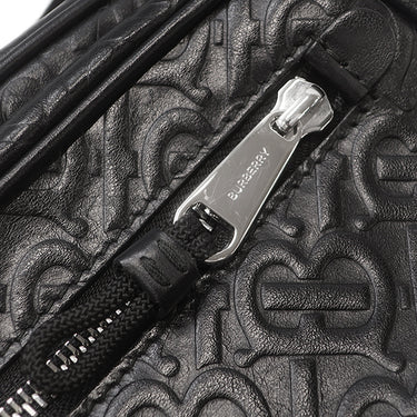 バーバリー BURBERRY TBモノグラム カメラバッグ ブラック レザー ショルダーバッグ シルバー金具 黒