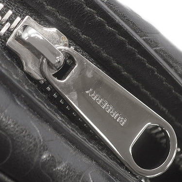バーバリー BURBERRY TBモノグラム カメラバッグ ブラック レザー ショルダーバッグ シルバー金具 黒