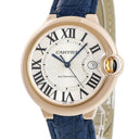 腕時計 カルティエ Cartier バロンブルー ドゥ カルティエ W6900651 自動巻き メンズ OH済 K18RG無垢 ギョウシェ 青針 デイト