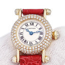 腕時計 カルティエ Cartier ミニ ディアボロ W1511556 クオーツ レディース K18YG無垢 ダイヤ ラウンド 青針 ローマン