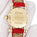 腕時計 カルティエ Cartier ミニ ディアボロ W1511556 クオーツ レディース K18YG無垢 ダイヤ ラウンド 青針 ローマン