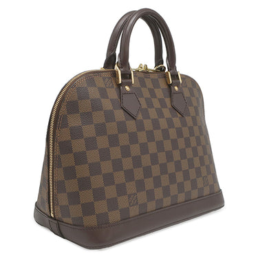 ルイヴィトン LOUIS VUITTON アルマ N51131 ダミエエベヌ ダミエキャンバス ハンドバッグ ゴールド金具 茶 赤