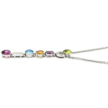 ブルガリ BVLGARI アレグラ マルチカラー マルチカラー×ホワイトゴールド K18WG ダイヤモンド マルチストーン ネックレス 18金 ダイヤ カラーストーン ステーションドロップ