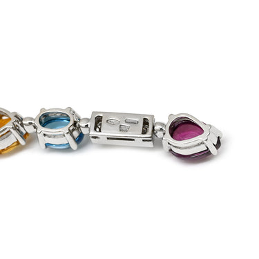 ブルガリ BVLGARI アレグラ マルチカラー マルチカラー×ホワイトゴールド K18WG ダイヤモンド マルチストーン ネックレス 18金 ダイヤ カラーストーン ステーションドロップ