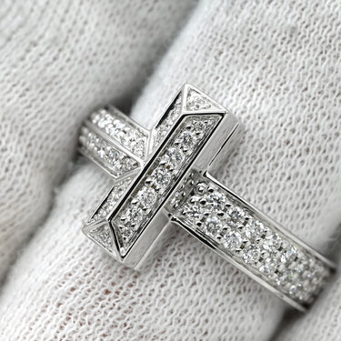 ティファニー Tiffany & Co T ワン ワイド ダイヤ 68170117 ホワイトゴールド K18WG ダイヤモンド リング 指輪 T&Co. 750 18K WG ラウンドブリリアント 12号