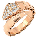 ブルガリ BVLGARI セルペンティ ヴァイパー ダイヤ 345218 ピンクゴールド K18PG ダイヤモンド 14039 リング 指輪 18K PG パヴェ シングルコイル 15号