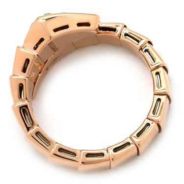 ブルガリ BVLGARI セルペンティ ヴァイパー ダイヤ 345218 ピンクゴールド K18PG ダイヤモンド 14039 リング 指輪 18K PG パヴェ シングルコイル 15号