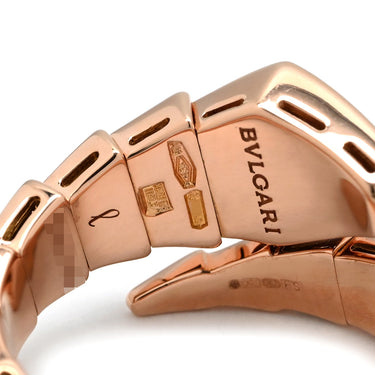 ブルガリ BVLGARI セルペンティ ヴァイパー ダイヤ 345218 ピンクゴールド K18PG ダイヤモンド 14039 リング 指輪 18K PG パヴェ シングルコイル 15号