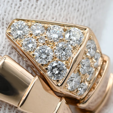 ブルガリ BVLGARI セルペンティ ヴァイパー ダイヤ 345218 ピンクゴールド K18PG ダイヤモンド 14039 リング 指輪 18K PG パヴェ シングルコイル 15号