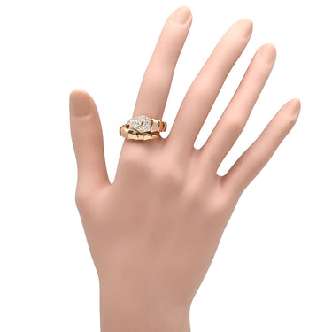 ブルガリ BVLGARI セルペンティ ヴァイパー ダイヤ 345218 ピンクゴールド K18PG ダイヤモンド 14039 リング 指輪 18K PG パヴェ シングルコイル 15号