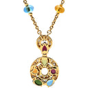 ブルガリ BVLGARI アストラーレ チェルキ ラージ イエローゴールドXマルチカラー K18YG ダイヤモンド マルチストーン ネックレス ペンダント ダイヤ マルチカラーストーン 18K 750YG