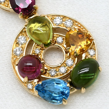 ブルガリ BVLGARI アストラーレ チェルキ ラージ イエローゴールドXマルチカラー K18YG ダイヤモンド マルチストーン ネックレス ペンダント ダイヤ マルチカラーストーン 18K 750YG