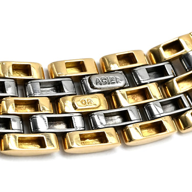 カルティエ Cartier マイヨン パンテール 5連 3ロウ イエローゴールド×シルバー K18YG ステンレススチール ネックレス Au750 K18 ツートーン YG×SS ヴィンテージ