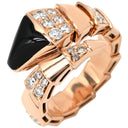 ブルガリ BVLGARI セルペンティ ヴァイパー シングルコイル ブラック×ピンクゴールド K18PG ダイヤモンド オニキス 14037 リング 指輪 ダイヤ オニキス 10号