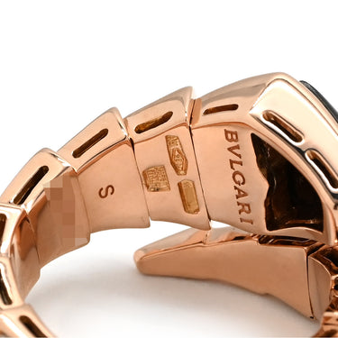 ブルガリ BVLGARI セルペンティ ヴァイパー シングルコイル ブラック×ピンクゴールド K18PG ダイヤモンド オニキス 14037 リング 指輪 ダイヤ オニキス 10号