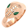 ブルガリ BVLGARI セルペンティ 352688 グリーンXピンクゴールド K18PG ダイヤモンド マラカイト リング 指輪 スネーク 750AU 18K PG ダイヤ マラカイト 16.5号
