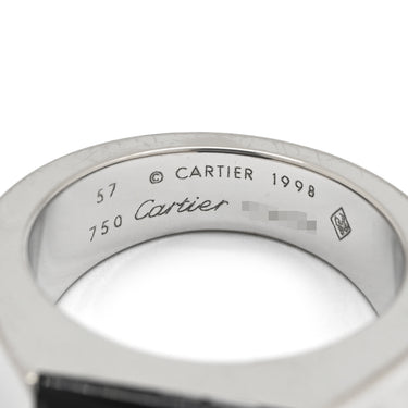カルティエ Cartier タンクマックス ホワイトゴールド×ブラック K18WG オニキス #57 リング 指輪 黒 Au750 18K 18金 オニキス 幅広 スクエア 17号