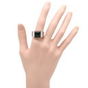 カルティエ Cartier タンクマックス ホワイトゴールド×ブラック K18WG オニキス #57 リング 指輪 黒 Au750 18K 18金 オニキス 幅広 スクエア 17号