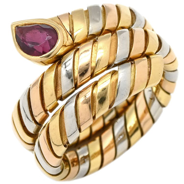 ブルガリ BVLGARI トゥボガス イエローゴールドXピンクゴールドXホワイトゴールド K18YG K18PG K18WG トルマリン リング 指輪 3カラー 750 18K 18金 14.5号
