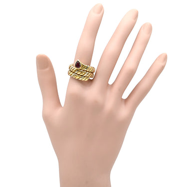 ブルガリ BVLGARI トゥボガス イエローゴールドXピンクゴールドXホワイトゴールド K18YG K18PG K18WG トルマリン リング 指輪 3カラー 750 18K 18金 14.5号