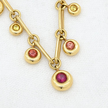 ショーメ CHAUMET アノー ルビー サファイア レッド×オレンジ×イエロー×イエローゴールド K18YG ルビー サファイア ネックレス 18K 18金 750